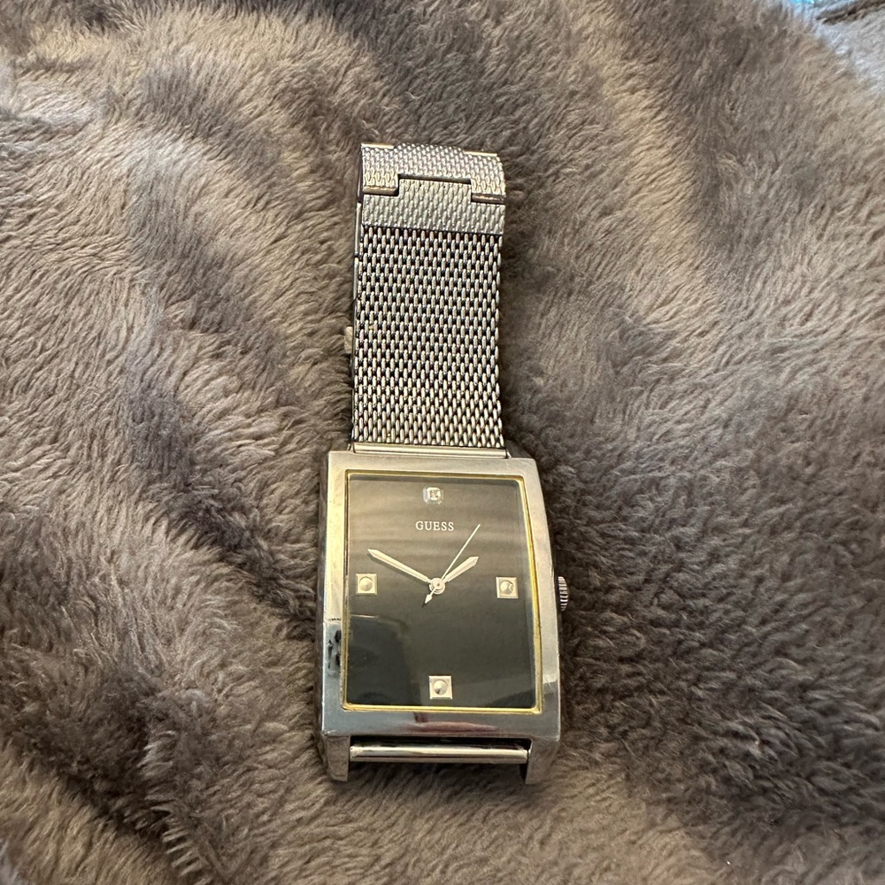 Guess Men’s Black dial , Steel Mesh bracelet Watch